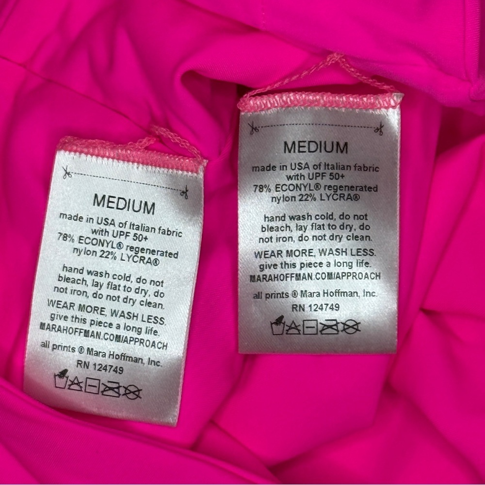NWT | Mara Hoffman | Bandeau Bikini Set Two-Piece Swimsuit Hot Pink | Size M - Picture 9 of 10
